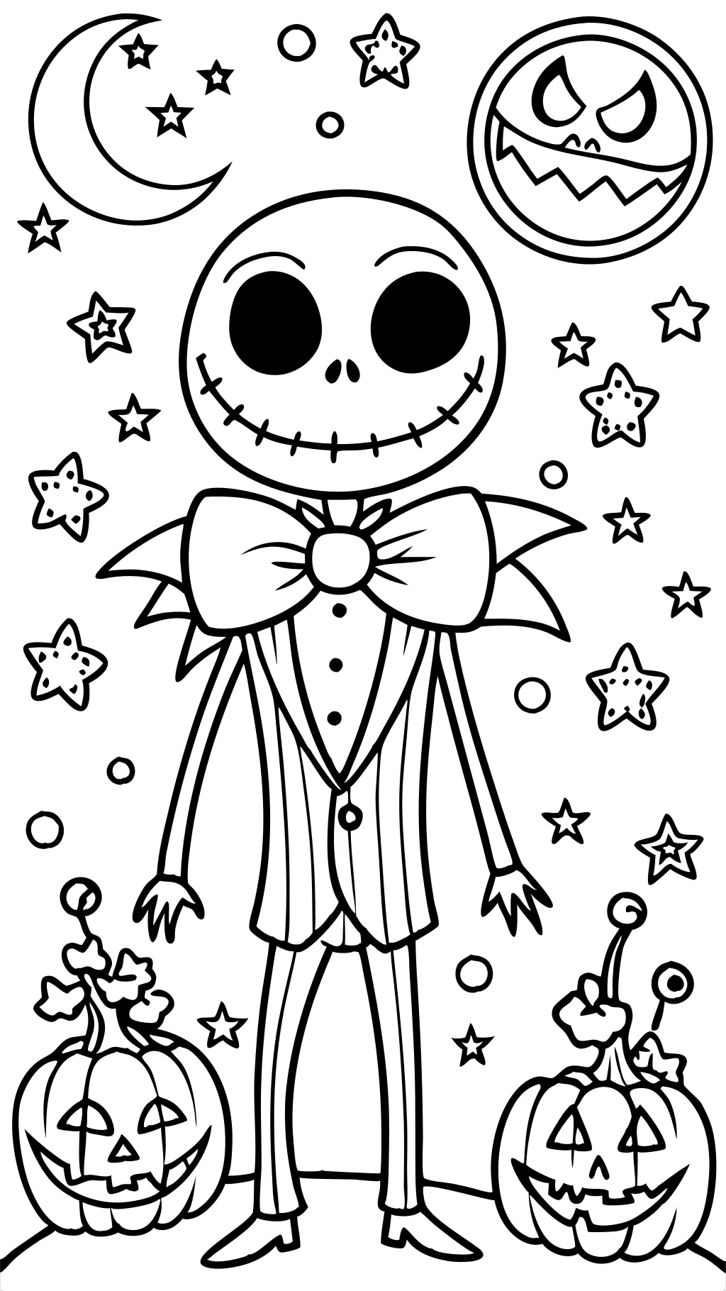 printable jack skellington coloring page